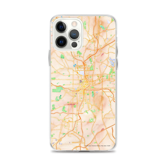 Custom Atlanta Georgia Map iPhone 12 Pro Max Phone Case in Watercolor