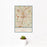 12x18 Atlanta Georgia Map Print Portrait Orientation in Woodblock Style With Small Cactus Plant in White Planter
