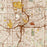 Atlanta Georgia Map Print in Woodblock Style Zoomed In Close Up Showing Details