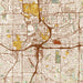 Atlanta Georgia Map Print in Woodblock Style Zoomed In Close Up Showing Details