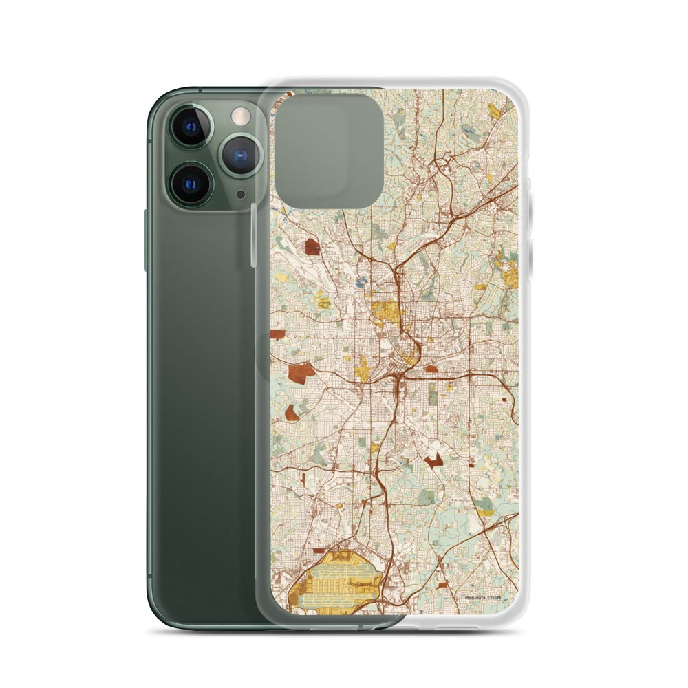 Atlanta - Georgia Map Phone Case in Woodblock — JACE Maps