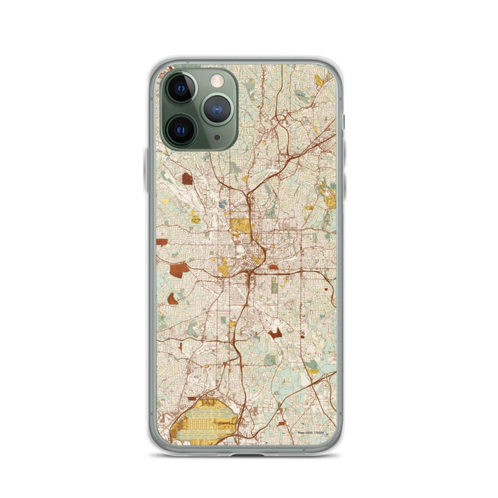 Custom Atlanta Georgia Map Phone Case in Woodblock