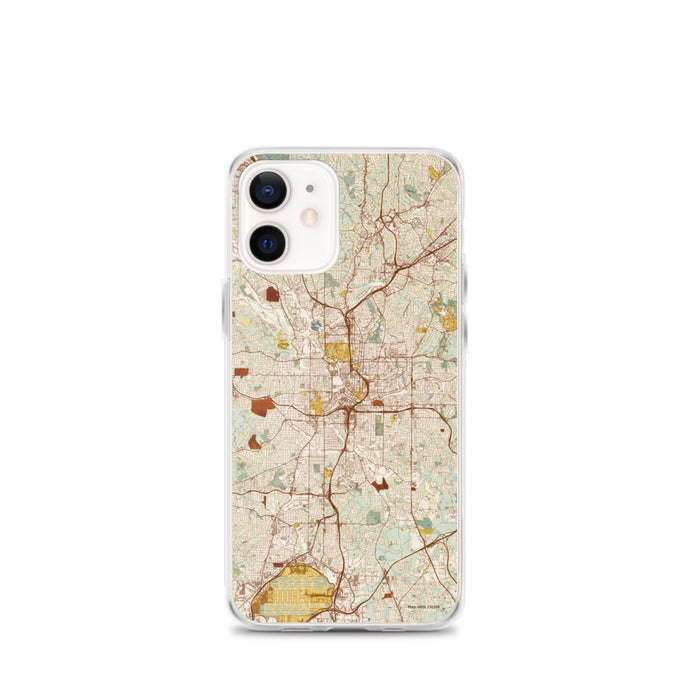 Custom Atlanta Georgia Map iPhone 12 mini Phone Case in Woodblock
