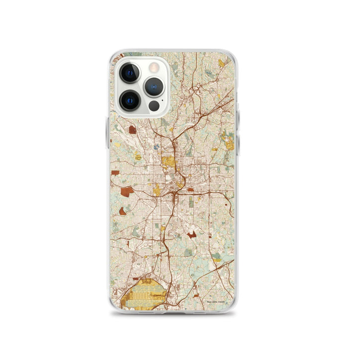 Custom Atlanta Georgia Map iPhone 12 Pro Phone Case in Woodblock