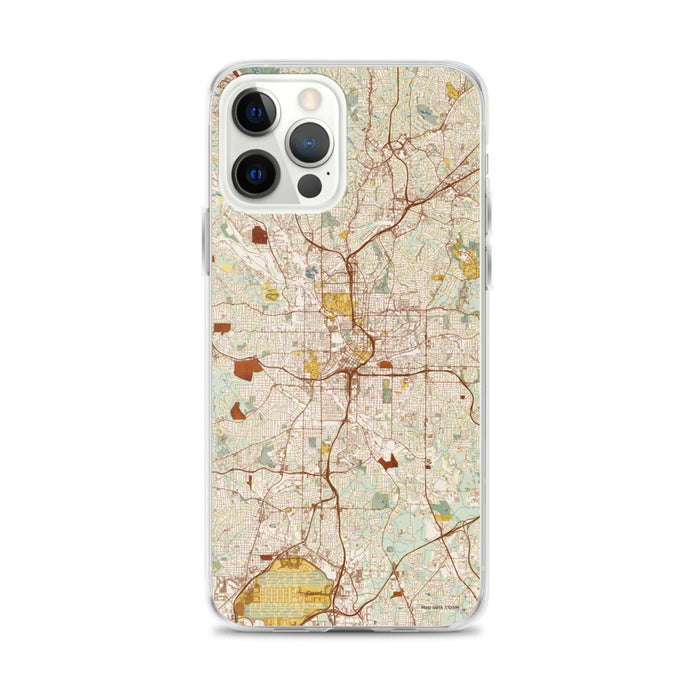 Custom Atlanta Georgia Map iPhone 12 Pro Max Phone Case in Woodblock