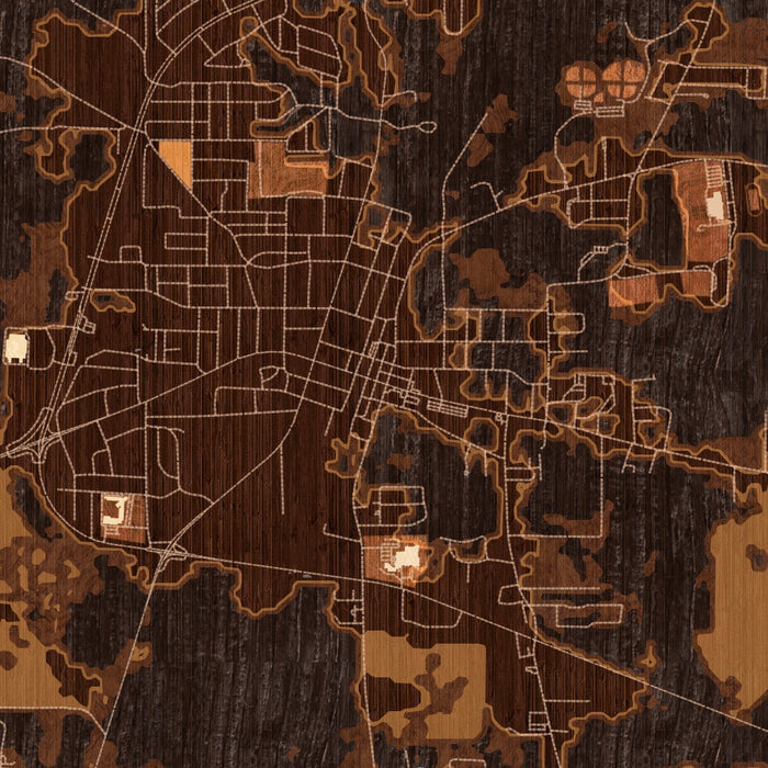 Atlanta Texas Map Print in Ember Style Zoomed In Close Up Showing Details