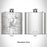 Rendered View of Atlanta Texas Map Engraving on 6oz Stainless Steel Flask