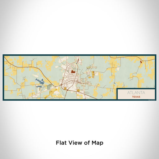 Flat View of Map Custom Atlanta Texas Map Enamel Mug in Woodblock