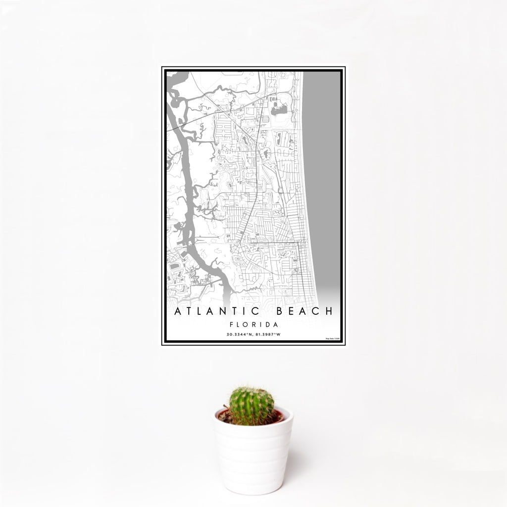 Atlantic Beach - Florida Map Print in Classic, image size:1024x1024