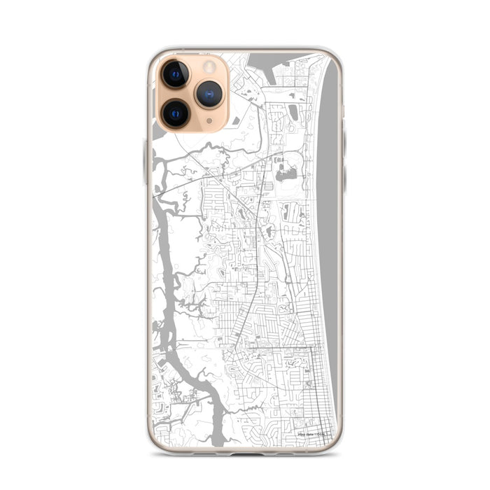 Custom iPhone 11 Pro Max Atlantic Beach Florida Map Phone Case in Classic