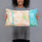 Person holding 20x12 Custom Atlantic Beach Florida Map Throw Pillow in Watercolor