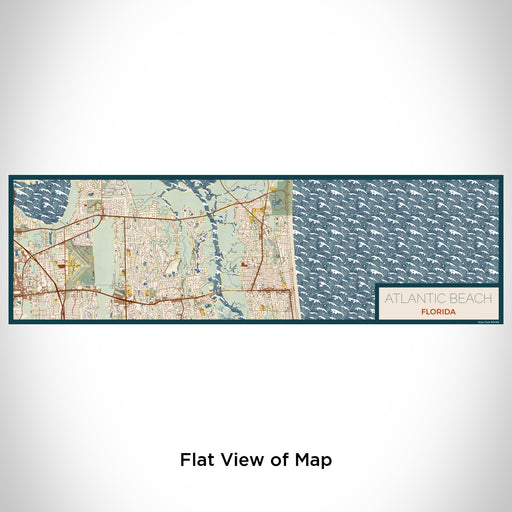 Flat View of Map Custom Atlantic Beach Florida Map Enamel Mug in Woodblock