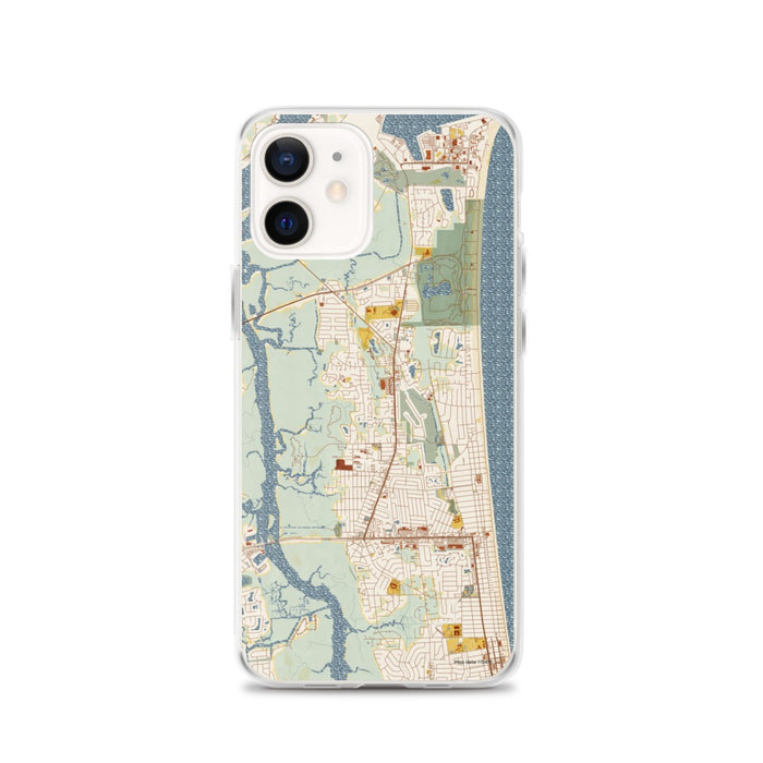 Custom iPhone 12 Atlantic Beach Florida Map Phone Case in Woodblock