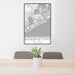 24x36 Atlantic City New Jersey Map Print Portrait Orientation in Classic Style Behind 2 Chairs Table and Potted Plant