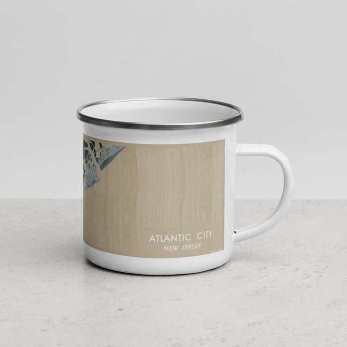 Right View Custom Atlantic City New Jersey Map Enamel Mug in Afternoon