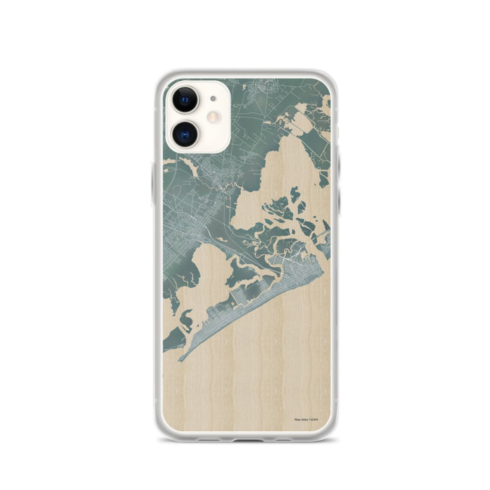 Custom iPhone 11 Atlantic City New Jersey Map Phone Case in Afternoon