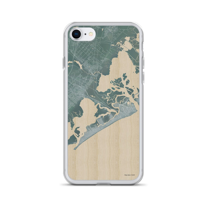 Custom iPhone SE Atlantic City New Jersey Map Phone Case in Afternoon