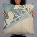 Person holding 22x22 Custom Atlantic City New Jersey Map Throw Pillow in Afternoon