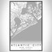 Atlantic City New Jersey Map Print Portrait Orientation in Classic Style With Shaded Background