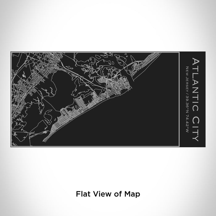Rendered View of Atlantic City New Jersey Map Engraving on 17oz Stainless Steel Insulated Cola Bottle in Black