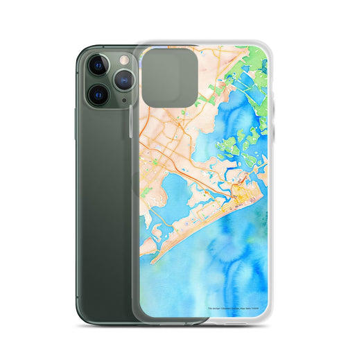 Custom Atlantic City New Jersey Map Phone Case in Watercolor