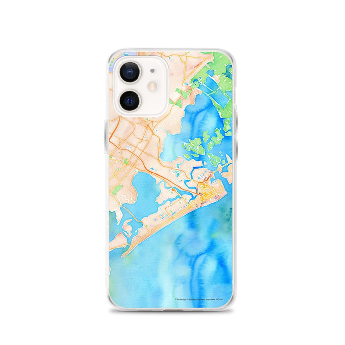 Custom iPhone 12 Atlantic City New Jersey Map Phone Case in Watercolor