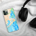 Custom Atlantic City New Jersey Map Phone Case in Watercolor on Table with Black Headphones