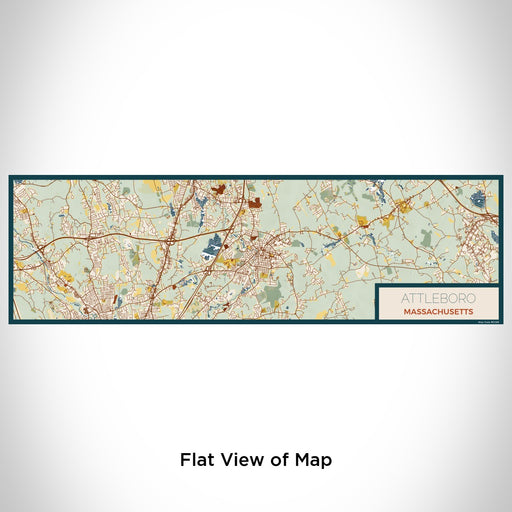 Flat View of Map Custom Attleboro Massachusetts Map Enamel Mug in Woodblock