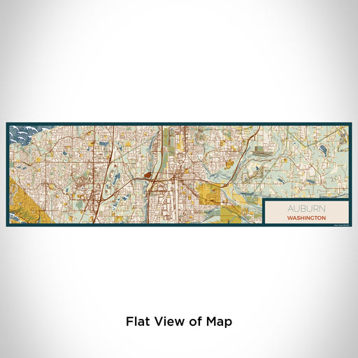 Flat View of Map Custom Auburn Washington Map Enamel Mug in Woodblock