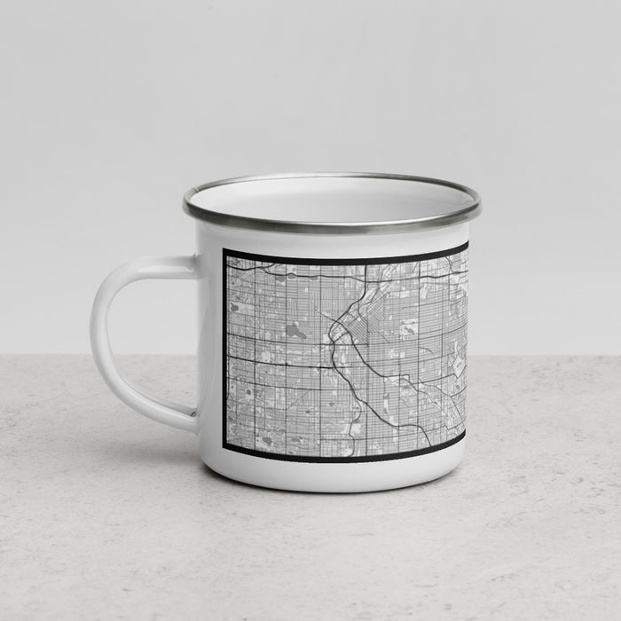 Left View Custom Aurora Colorado Map Enamel Mug in Classic