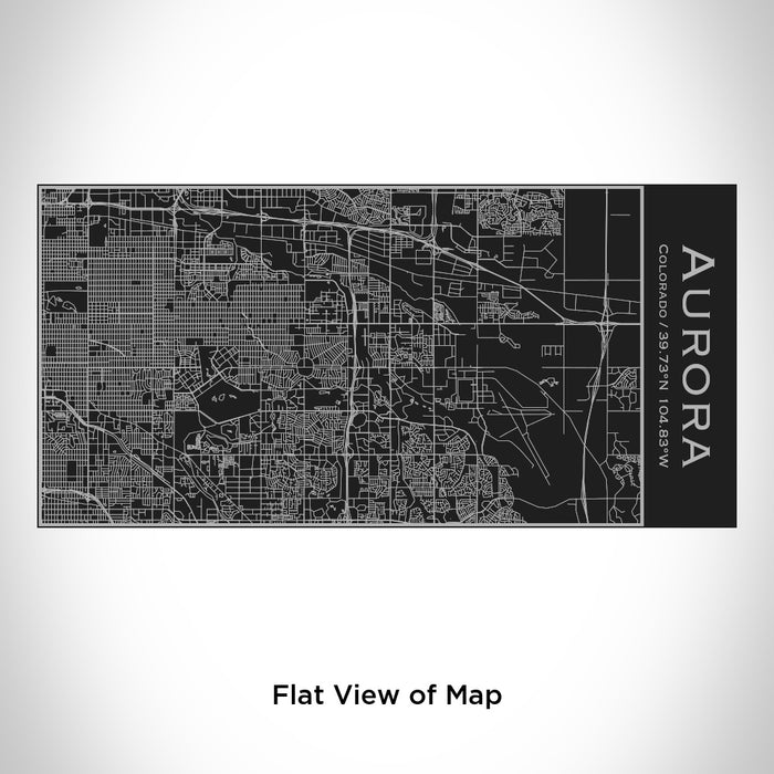 Rendered View of Aurora Colorado Map Engraving on 17oz Stainless Steel Insulated Cola Bottle in Black