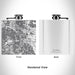 Rendered View of Aurora Colorado Map Engraving on 6oz Stainless Steel Flask in White