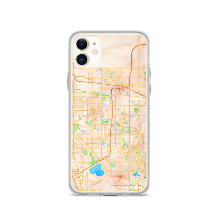 Custom Aurora Colorado Map Phone Case in Watercolor