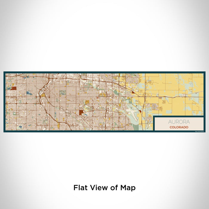 Flat View of Map Custom Aurora Colorado Map Enamel Mug in Woodblock