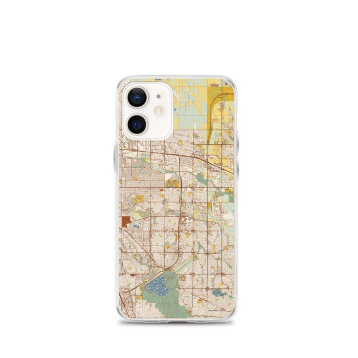 Custom Aurora Colorado Map iPhone 12 mini Phone Case in Woodblock