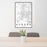 24x36 Aurora Illinois Map Print Portrait Orientation in Classic Style Behind 2 Chairs Table and Potted Plant