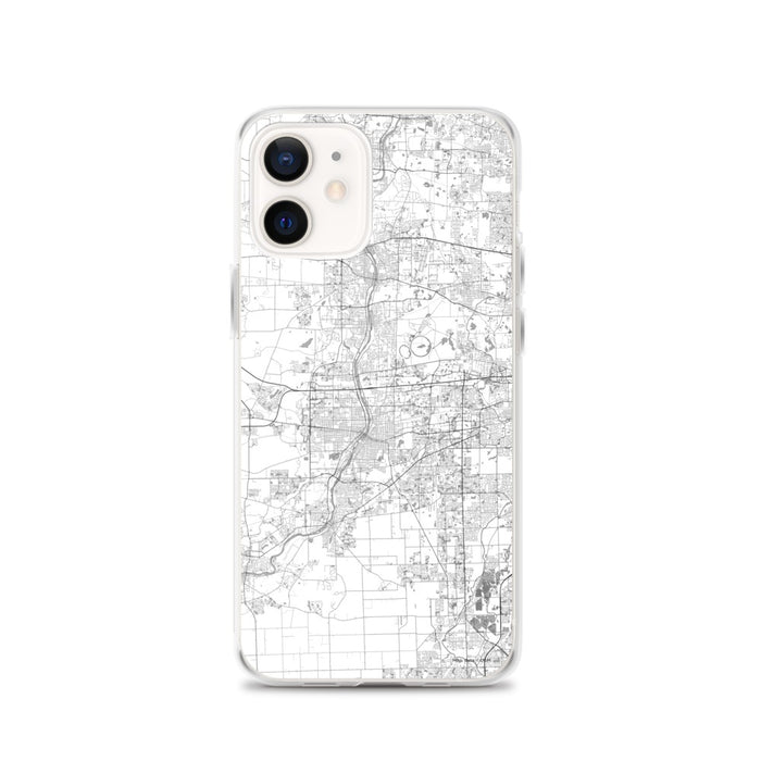Custom Aurora Illinois Map iPhone 12 Phone Case in Classic