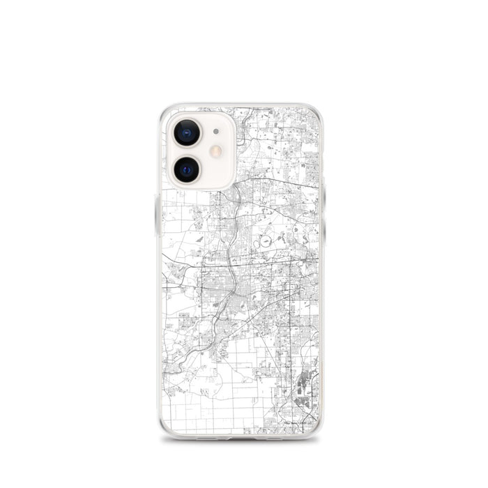Custom Aurora Illinois Map iPhone 12 mini Phone Case in Classic