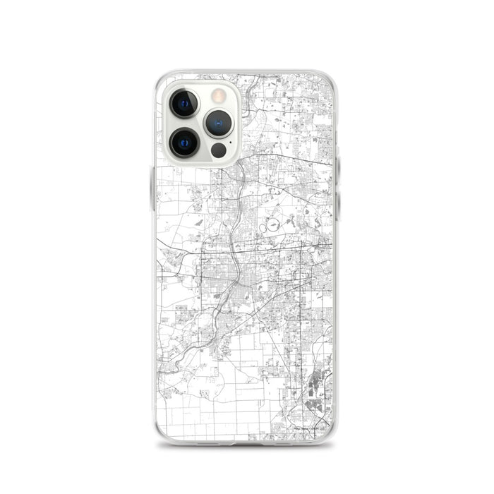 Custom Aurora Illinois Map iPhone 12 Pro Phone Case in Classic