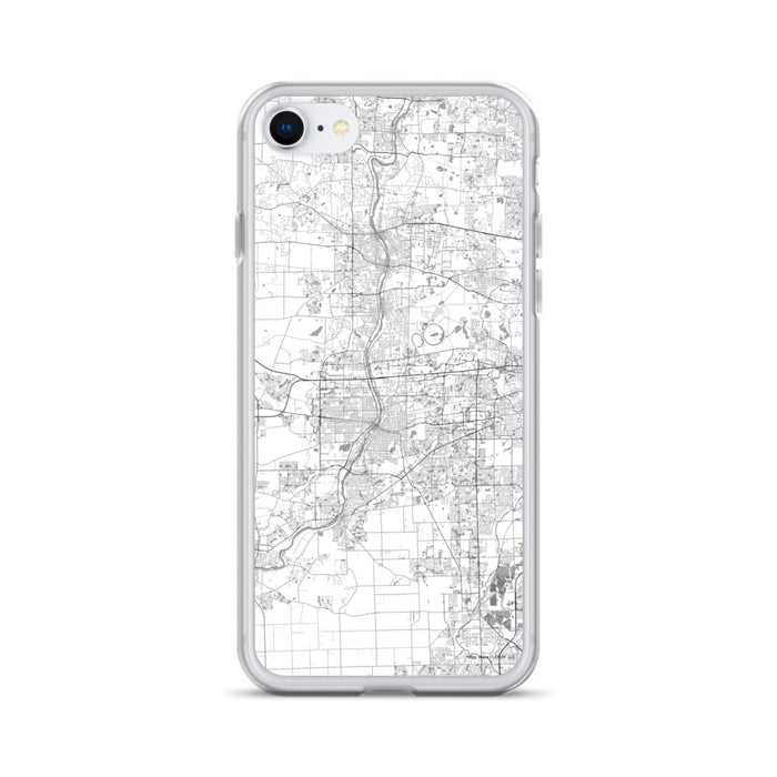 Custom Aurora Illinois Map iPhone SE Phone Case in Classic
