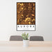 24x36 Aurora Illinois Map Print Portrait Orientation in Ember Style Behind 2 Chairs Table and Potted Plant