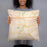 Person holding 18x18 Custom Aurora Illinois Map Throw Pillow in Watercolor