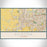 Aurora Illinois Map Print Landscape Orientation in Woodblock Style With Shaded Background