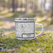 Right View Custom Austin Texas Map Enamel Mug in Classic on Grass With Trees in Background