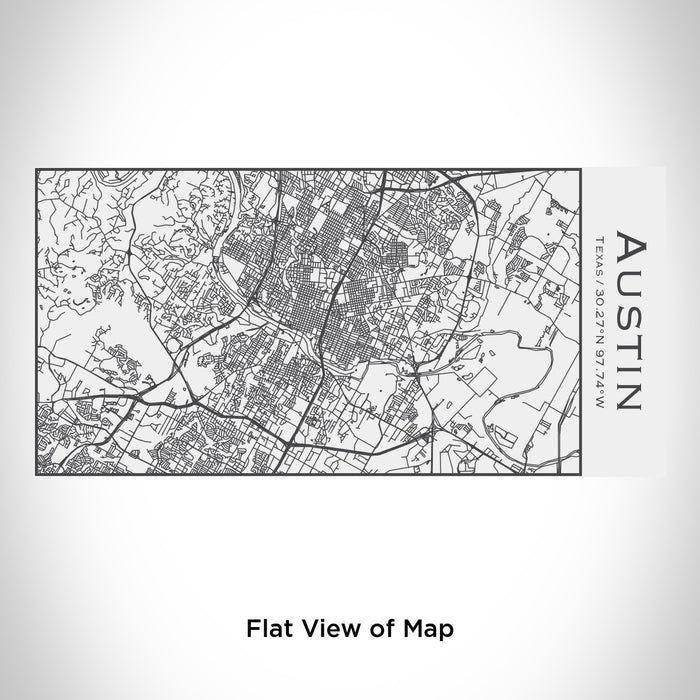 Rendered View of Austin Texas Map Engraving on 17oz Stainless Steel Insulated Cola Bottle in White