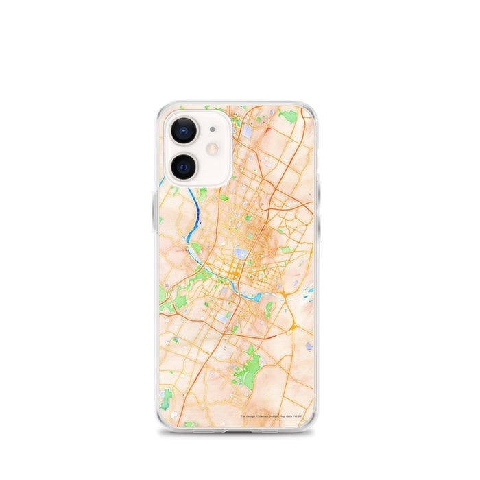 Custom Austin Texas Map iPhone 12 mini Phone Case in Watercolor