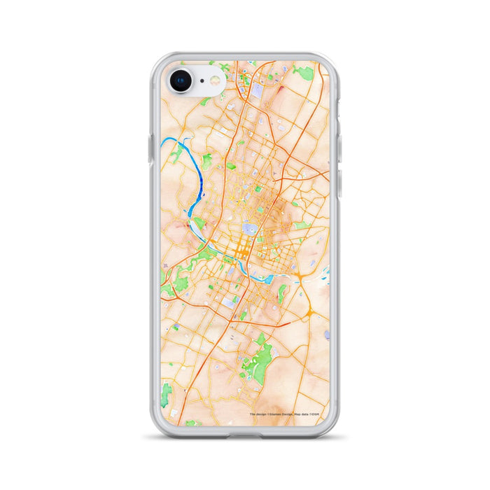 Custom Austin Texas Map iPhone SE Phone Case in Watercolor