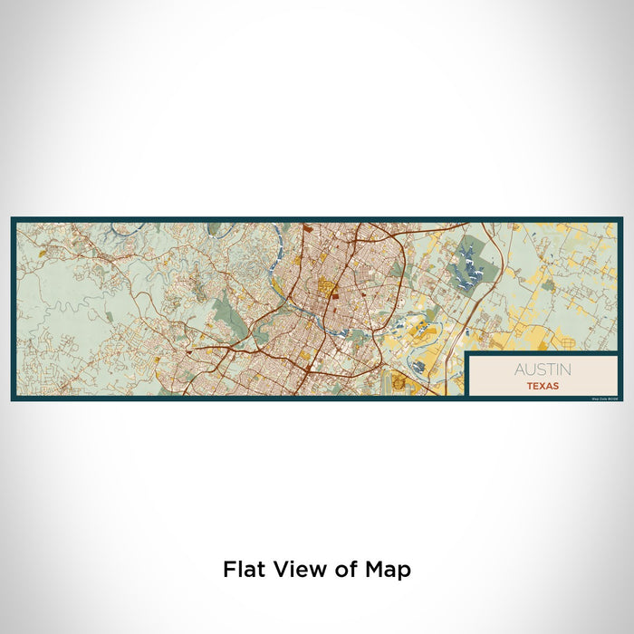 Flat View of Map Custom Austin Texas Map Enamel Mug in Woodblock