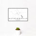 12x18 Autaugaville Alabama Map Print Landscape Orientation in Classic Style With Small Cactus Plant in White Planter