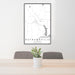 24x36 Autaugaville Alabama Map Print Portrait Orientation in Classic Style Behind 2 Chairs Table and Potted Plant